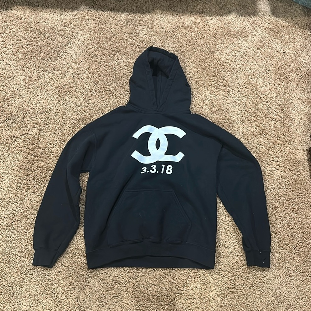 Black Hoodie with White Logo March 3rd 2018